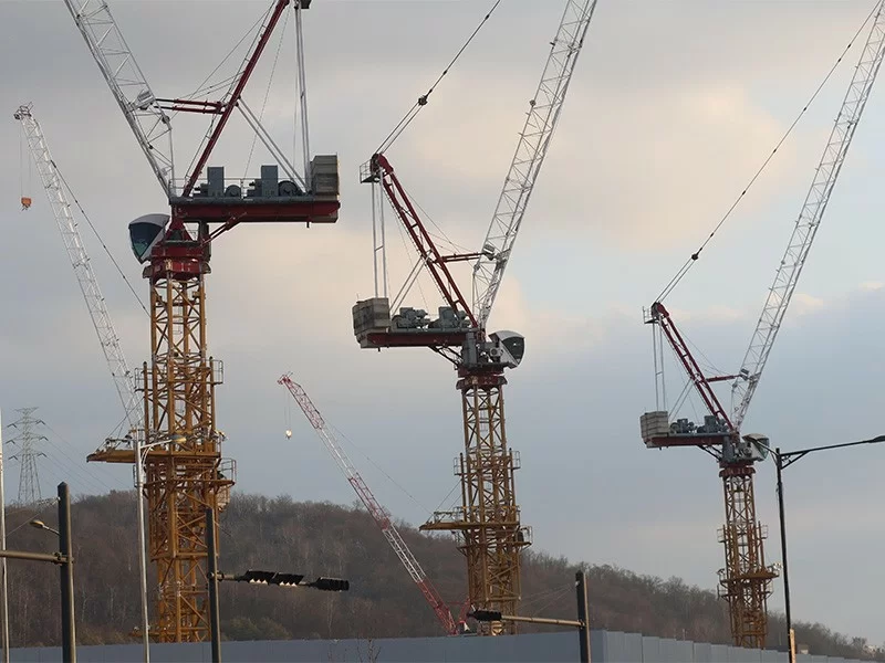 Gr&uacute;a torre con pluma QTD5520-12/16t, gr&uacute;a torre dedicada a la exportaci&oacute;n